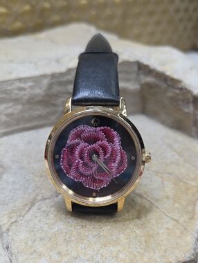 Women Kate Spade NY WatchModel - KSW1459 with Pink Embroidered Flower Dial